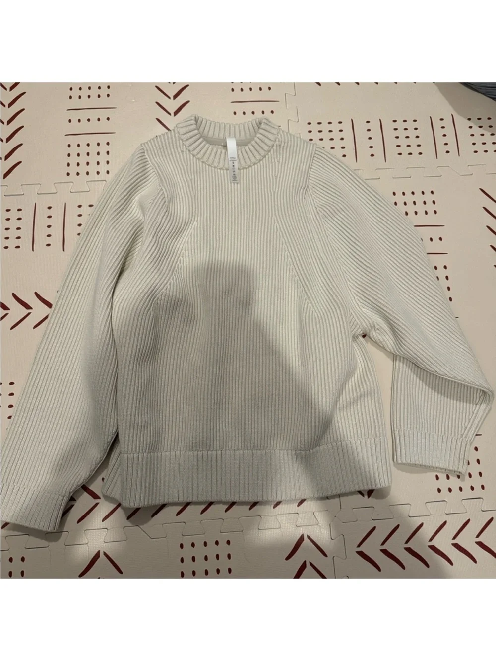 lululemon athletica Cream Ribbed Crew Sweater